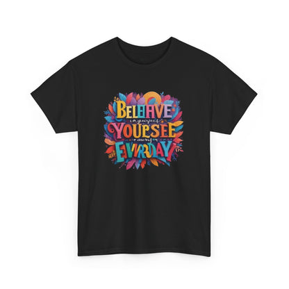 Inspirational Unisex Heavy Cotton Tee - "Believe in Yourself" Design