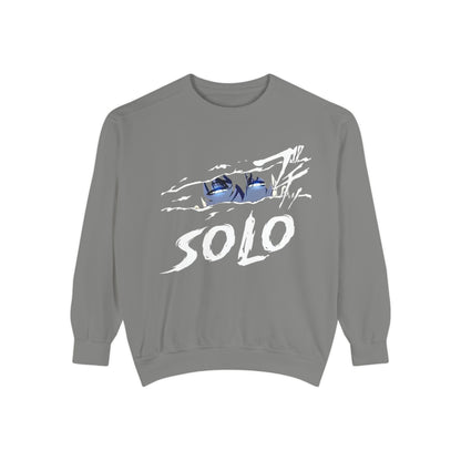 Unisex Garment-Dyed Sweatshirt - Cool Solo Vibe with Betrayed Design