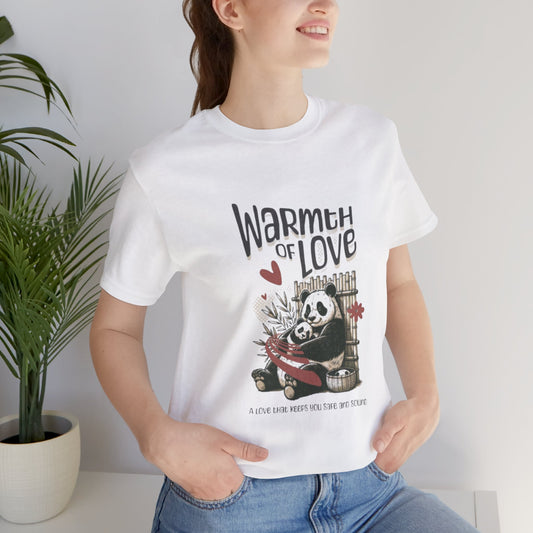 Warmth of Love Panda Tee - Unisex Jersey Short Sleeve T-Shirt