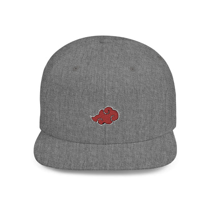 Stylish Flat Bill Snapback Hat with Red Cloud Design